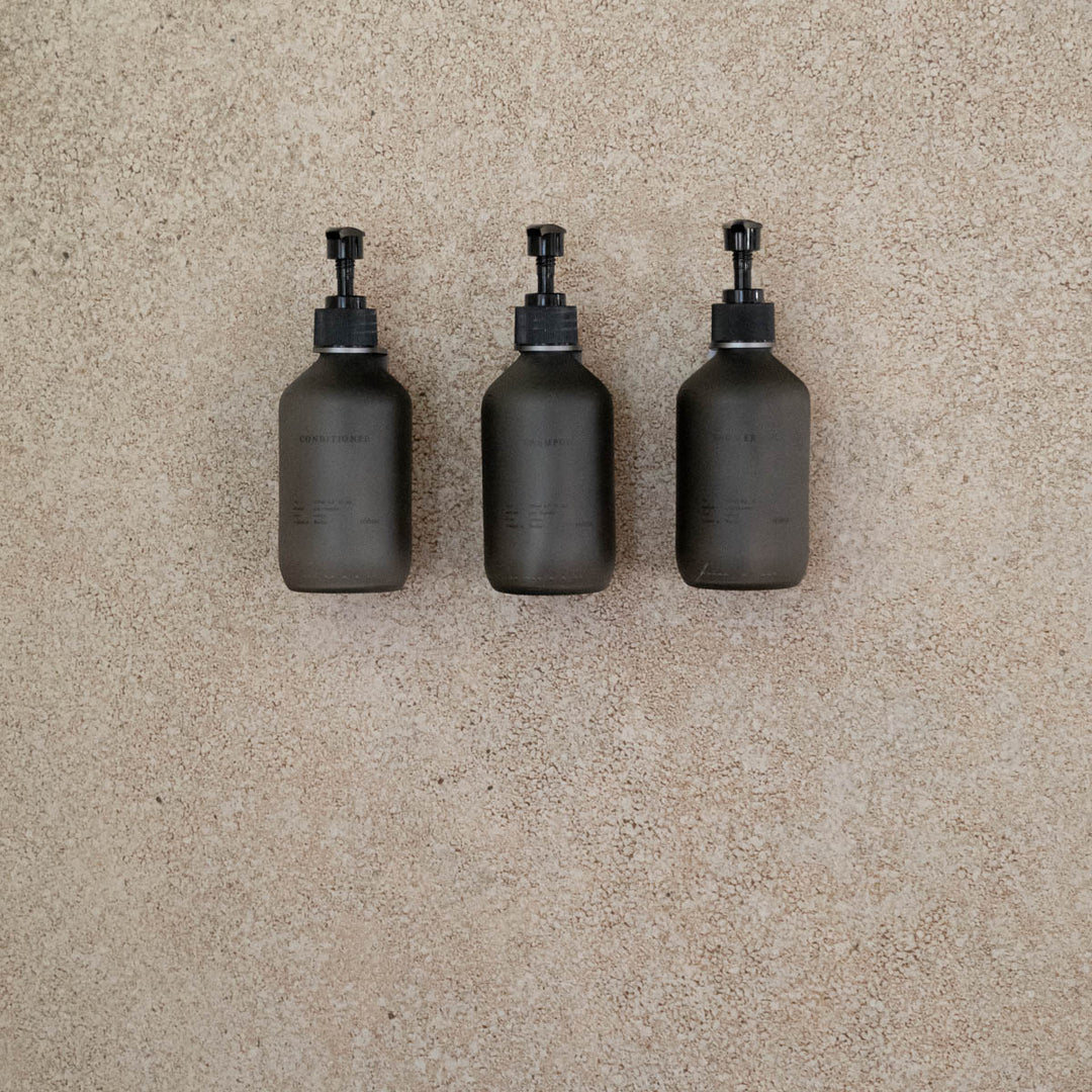 Trio in the shower - CARE Set - Blurry Black - Aluminum