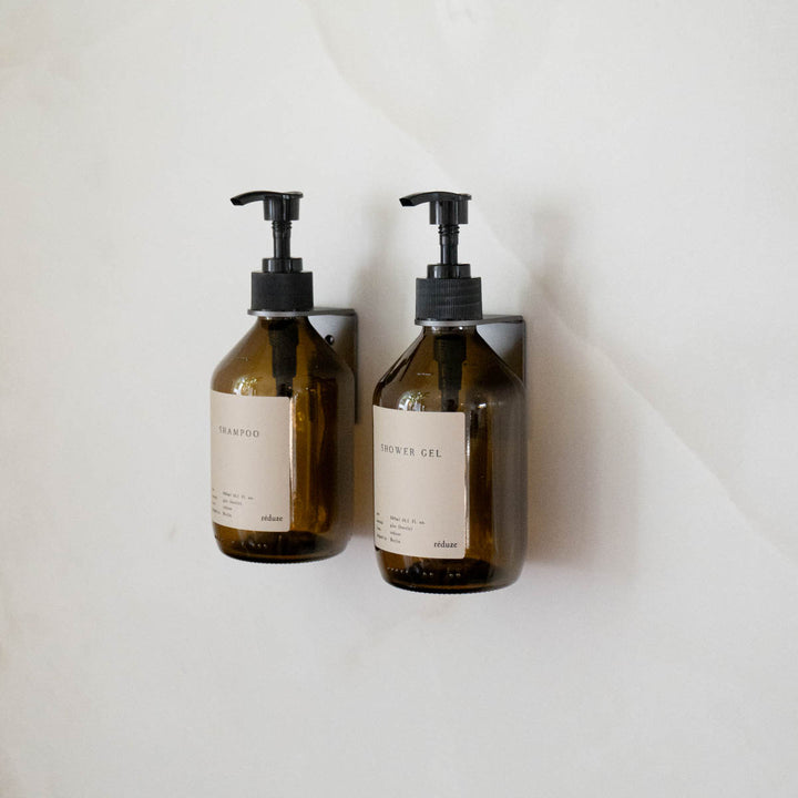 Duo in the shower - CARE Set - brown glass - aluminum