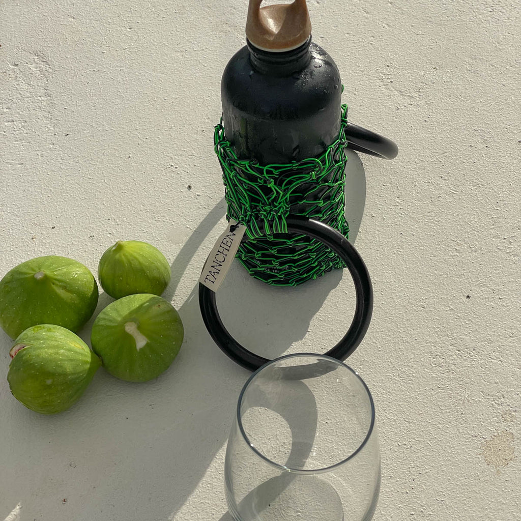 Tasche für Trinkflasche - neon green & grey | CURATED by réduze