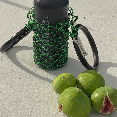 Tasche für Trinkflasche - neon green & grey | CURATED by réduze