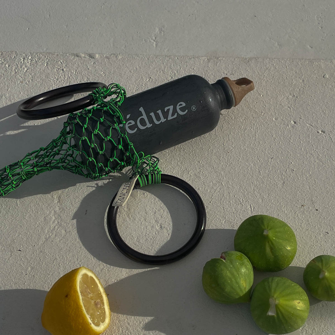 Tanchen - Bag for drinking bottle - neon green &amp; grey