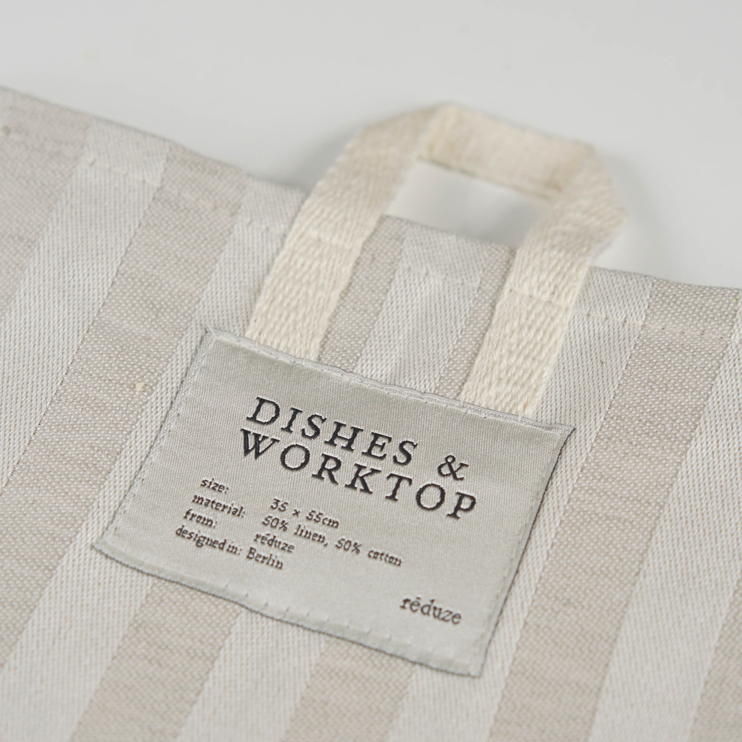 Geschirrtuch - DISHES & WORKTOP - natur gestreift