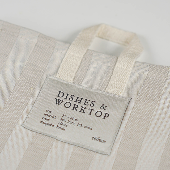 Geschirrtuch - DISHES & WORKTOP - natur gestreift