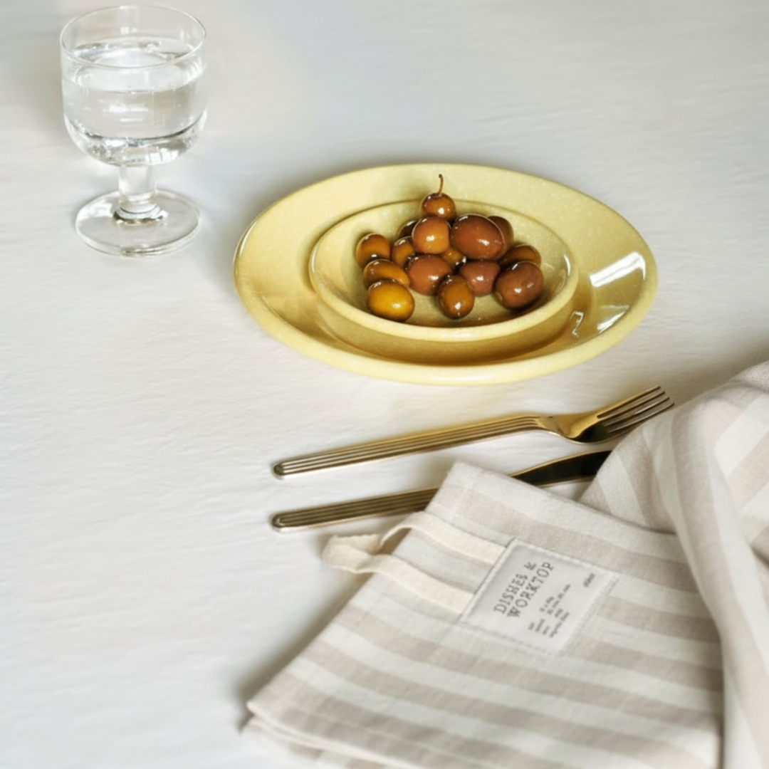 Geschirrtuch - DISHES & WORKTOP - natur gestreift