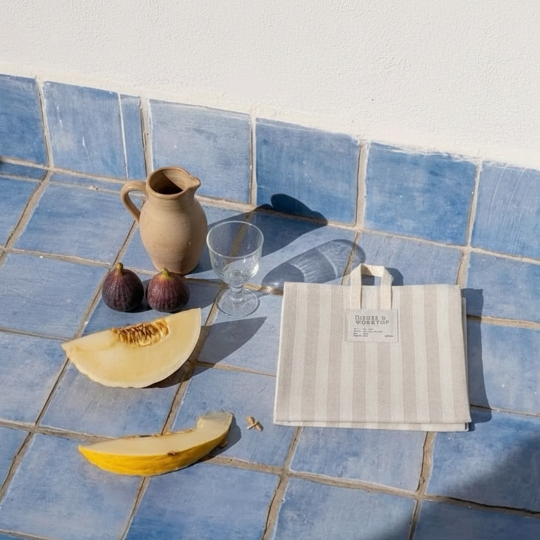 Geschirrtuch - DISHES & WORKTOP - natur gestreift